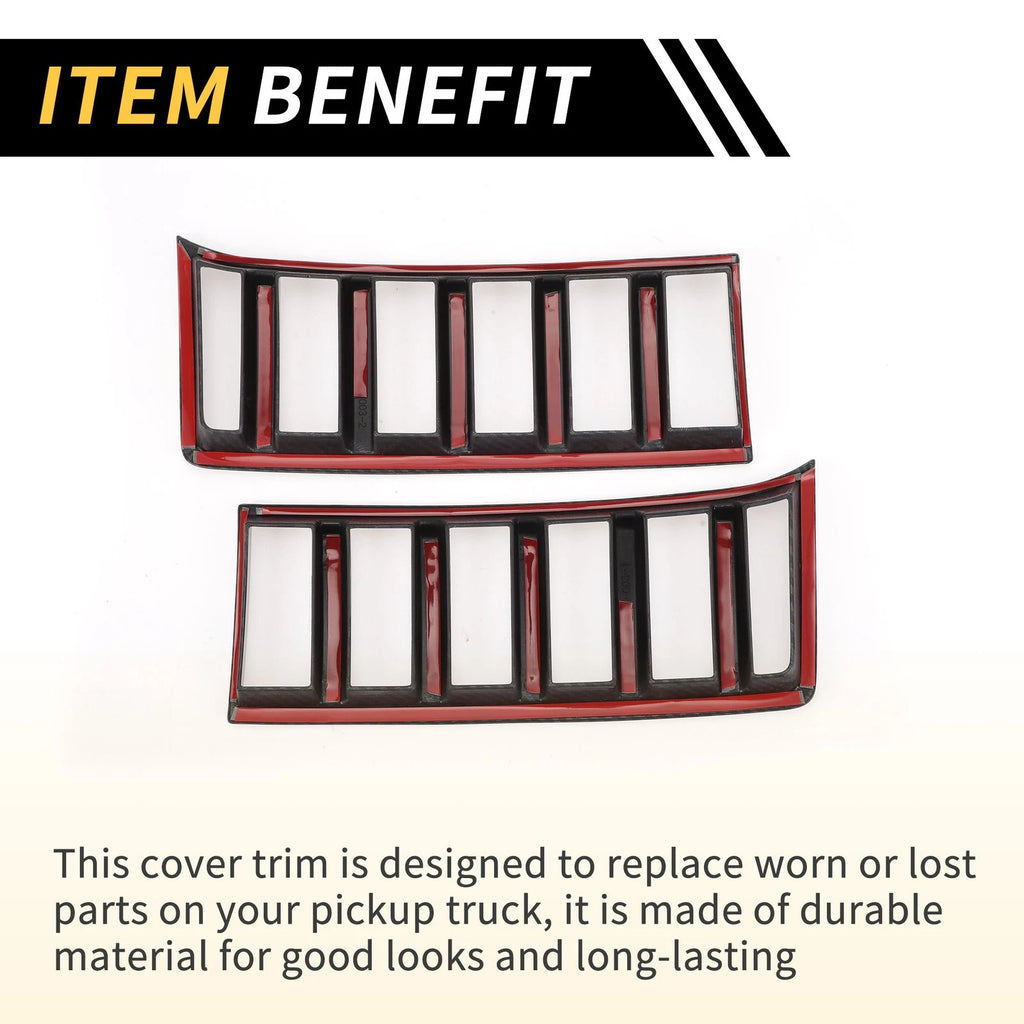 Set of 2 Carbon Fiber Pattern Headlights Grille Vent Cover for Toyota Tundra (2022–2024)