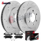 12.8" Rear Drilled Brake Rotors & Ceramic Pads for Chevy Silverado GMC Sierra 1500 (2007–2018)