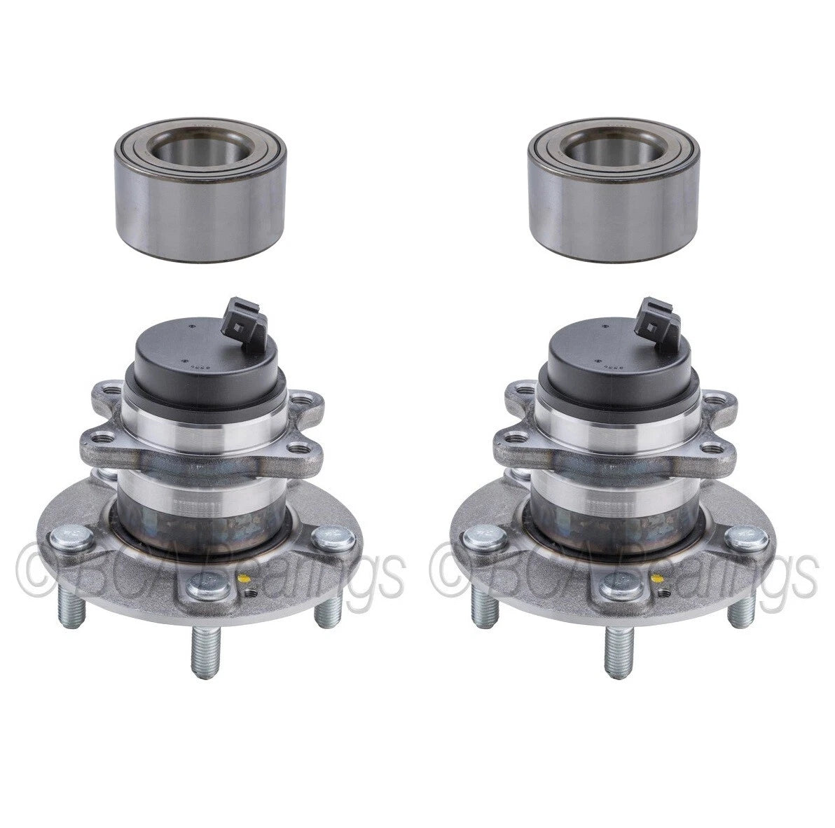 BCA Front & Rear Wheel Bearings & Hub Assemblies Kit for Kia Soul (2010–2023)