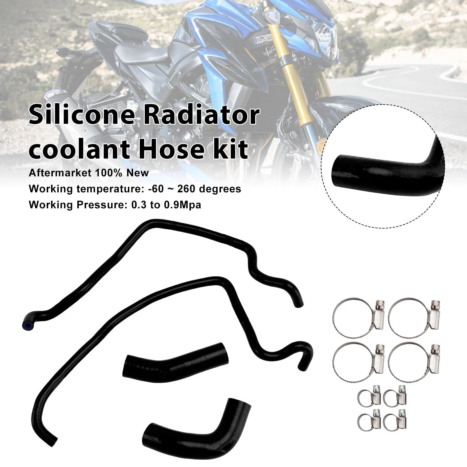 Silicone Radiator Coolant Hose Kit for Rocket 3 (2019–2024) Black