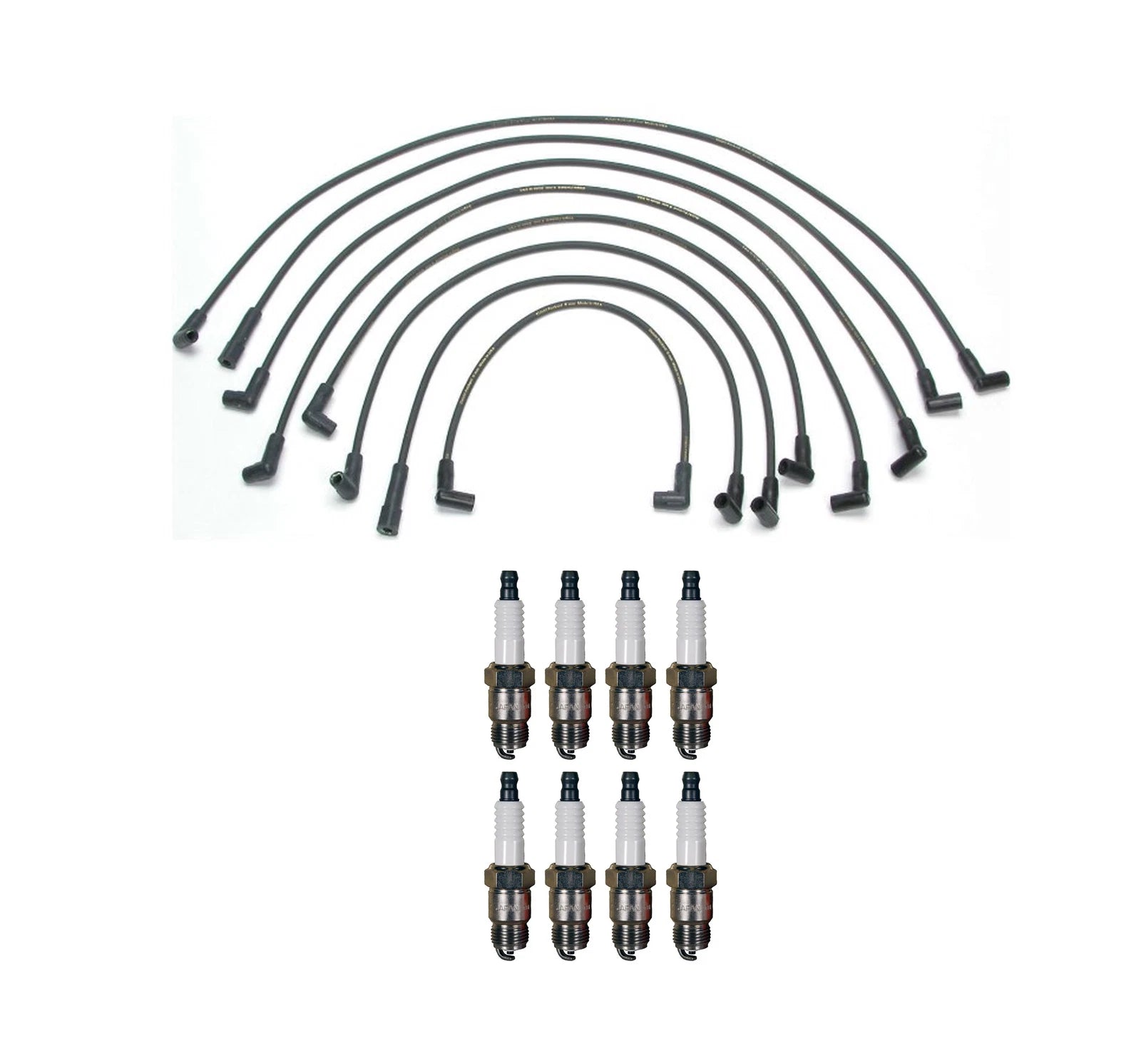 Denso 8mm Wire Set & 8 U-Groove Spark Plugs Kit for GM V8 (4.4–5.7)