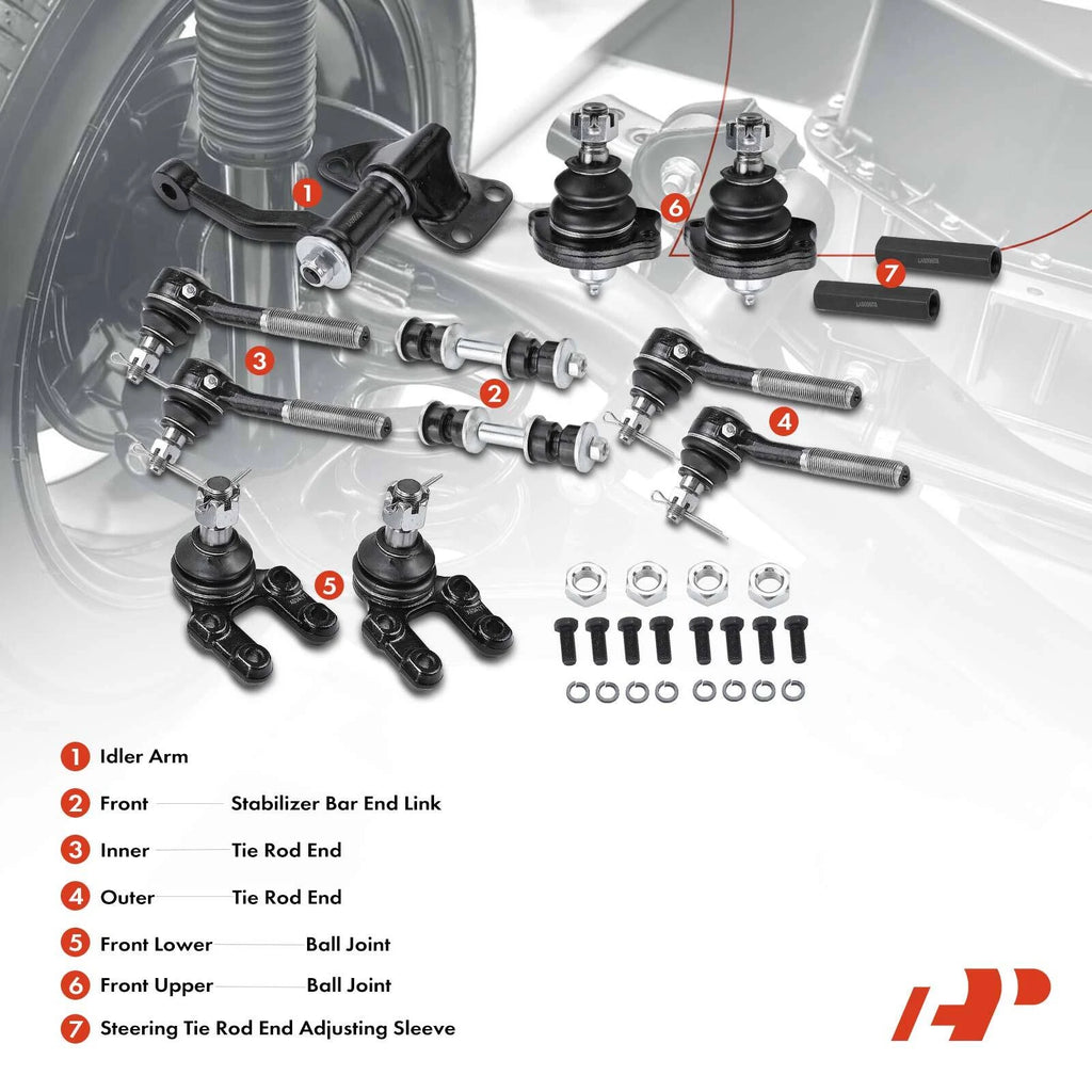 Set of 13 Front Idler Arm Sway Bar End Link Tie Rod Ball Joints for Nissan
