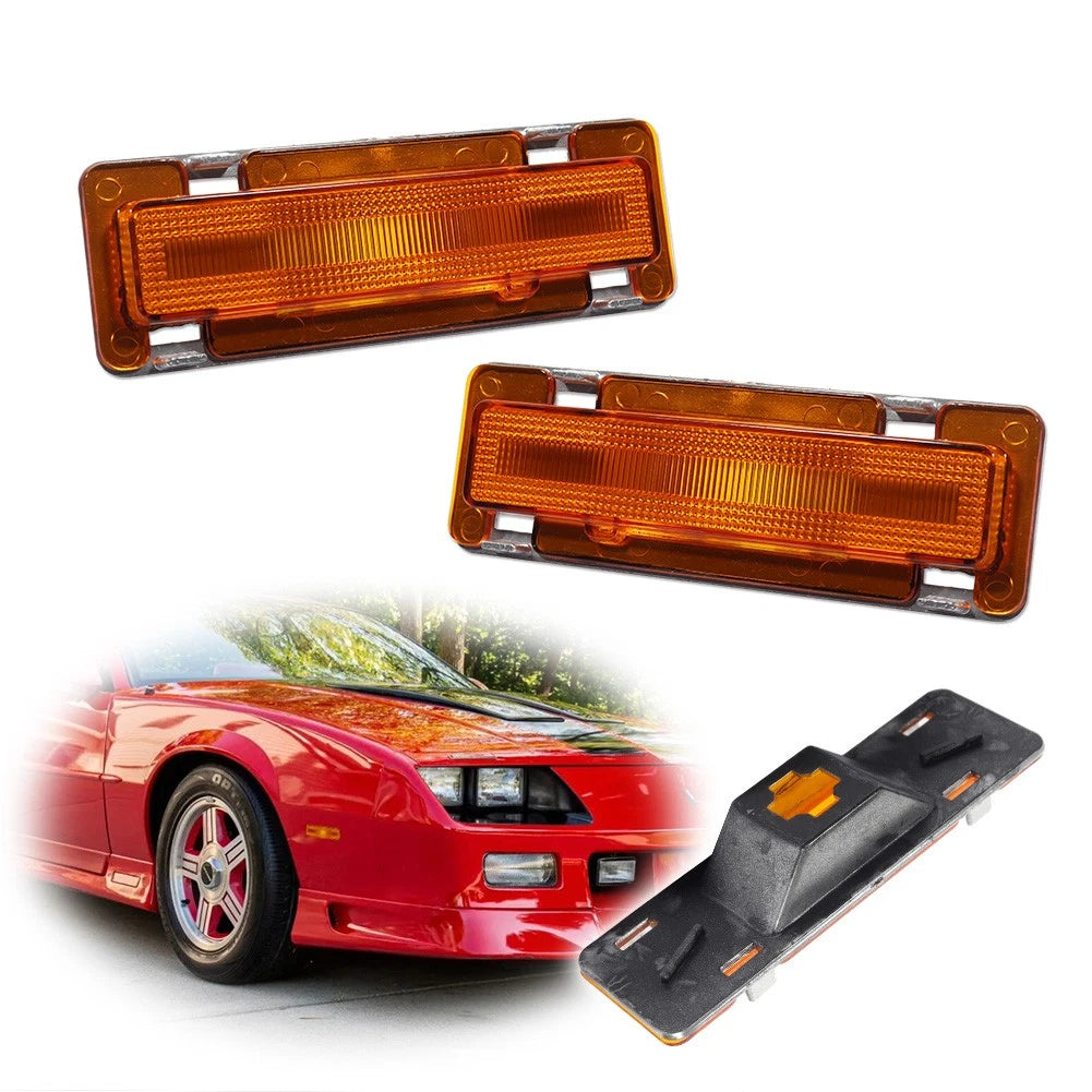 Amber Front Side Marker Light Housings for Chevy Camaro & Pontiac Firebird (1985–1992)