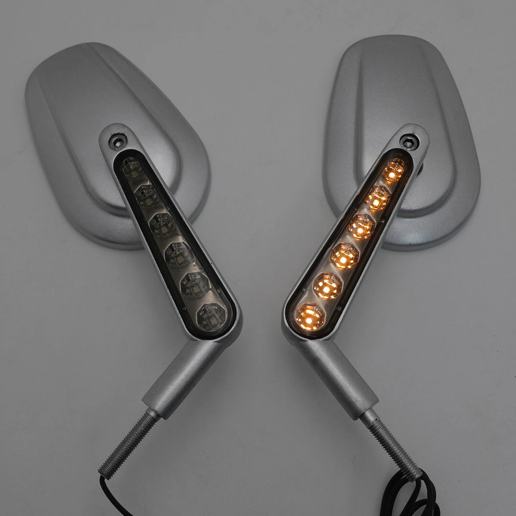 Left Right Mirror w/ LED Stem for Harley Davidson Road King/Road Glide Ultra