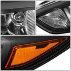 Pair of Black/Amber Signal Headlight Lamps for Ford Focus (2015–2018)