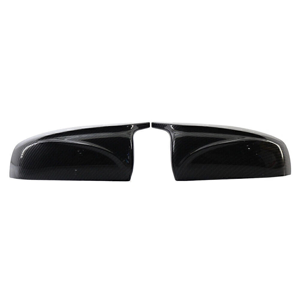 Pair Rear View Mirror Cover Trim for BMW X5 X6 (2007–2013) Carbon Fiber Look