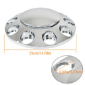 Set of 2 Front Chrome Wheel Axle Hub Cover Kit for Semi (33MM Nut)