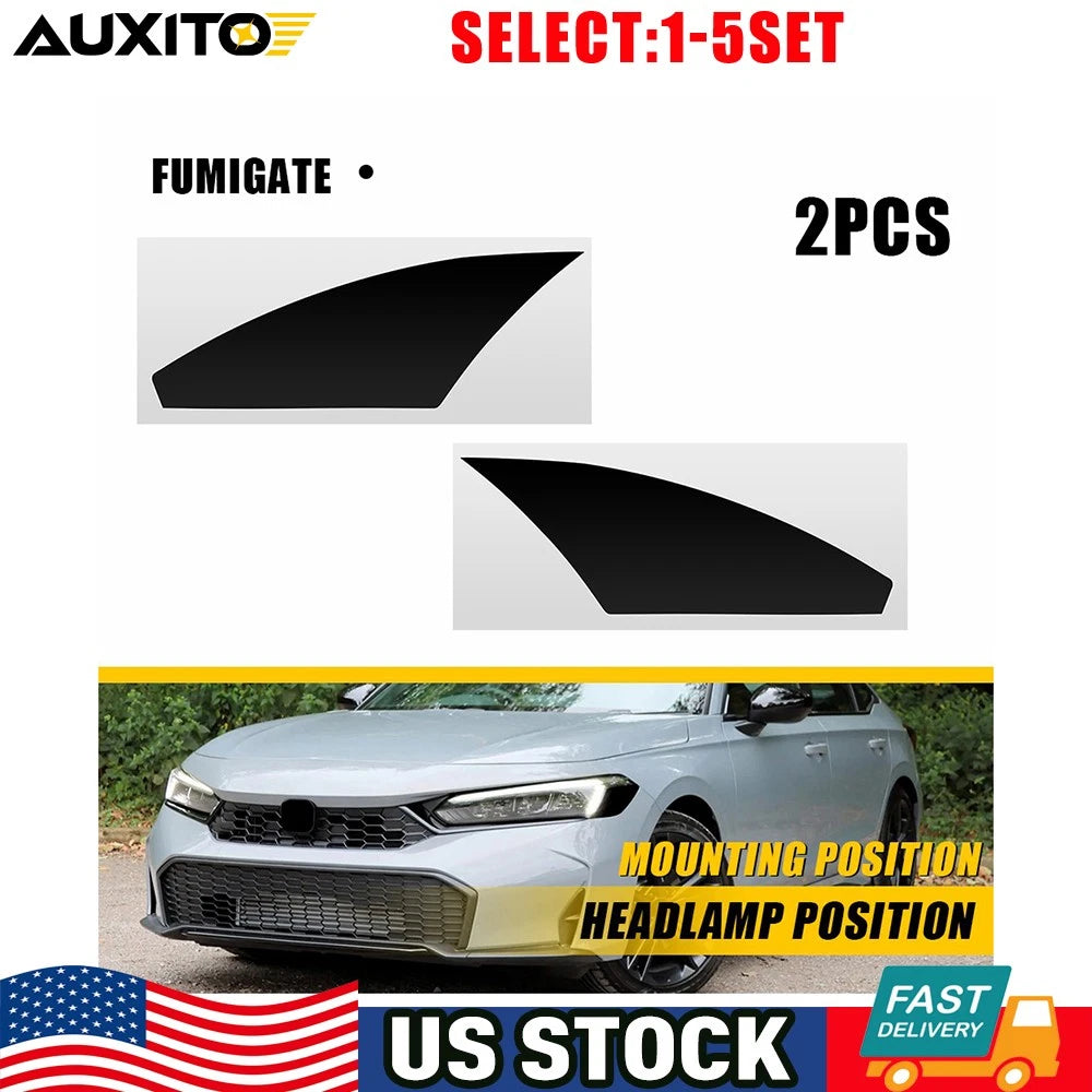 2X Headlight Side Marker Smoke PreCut Vinyl Overlays for Honda Civic (2022–2025)