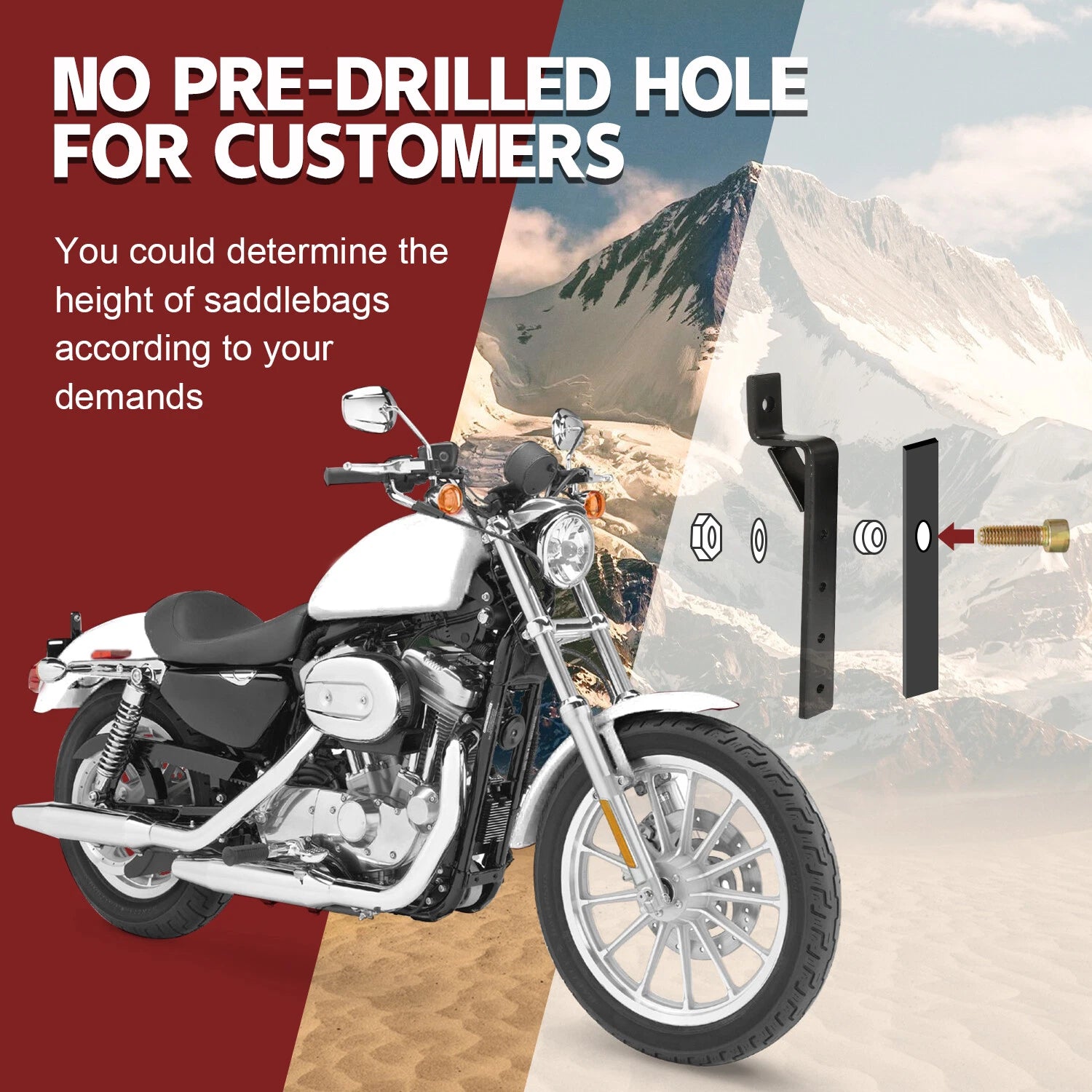 Saddle Bags and Luggage Trunk with LED Light for Harley Honda