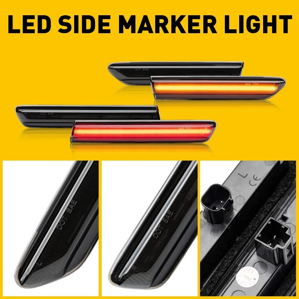 Front Amber & Rear Red Smoke LED Side Marker Lights for Acura TL (2004–2008)