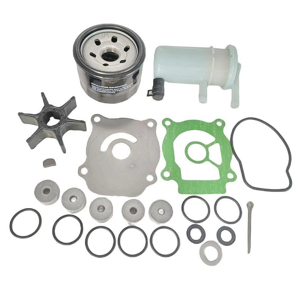 Service Kit for Suzuki DF25 V-Twin 25HP Outboard (Includes Water Pump, Impeller, Oil, Fuel Filter)