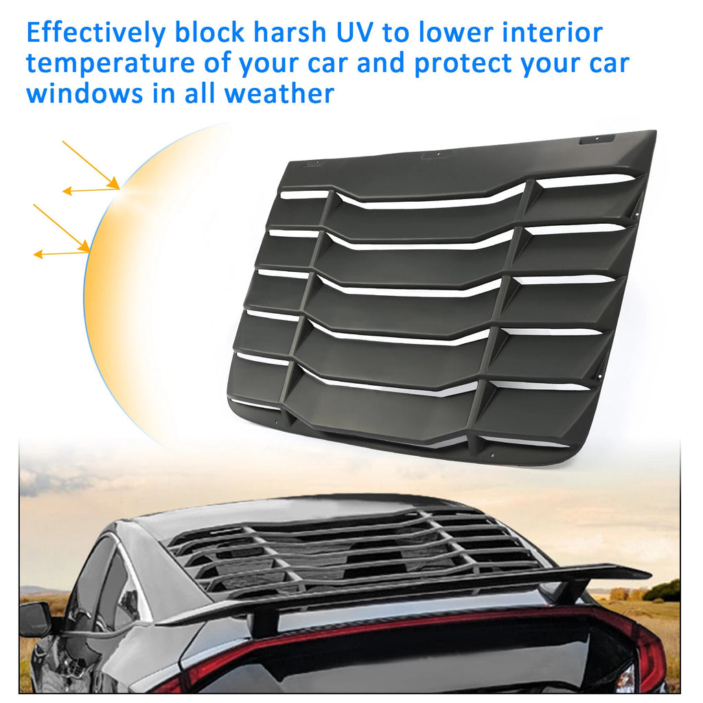 Rear Window Louver Sun Shade Cover for Honda Civic 2DR (2016-2020)