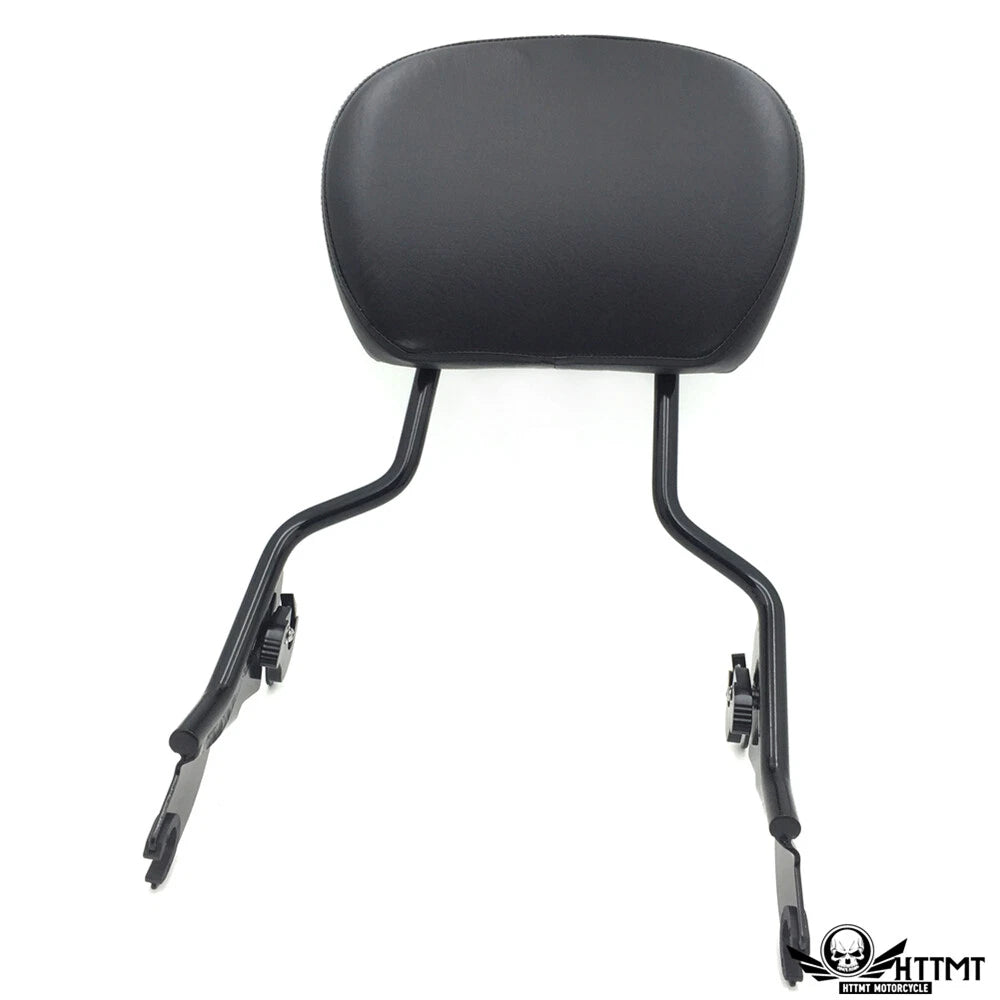 Black Gear Skull Backrest Sissy Bar Docking for Harley Touring FLHR (1997–2008)