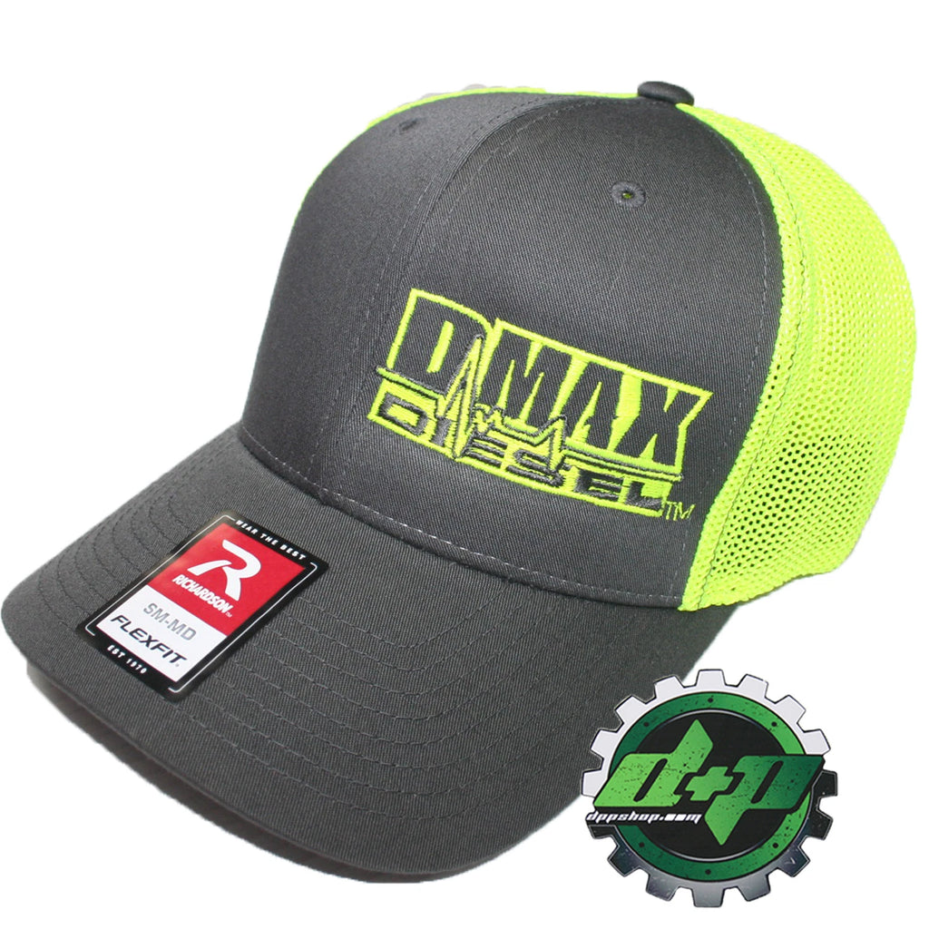 Duramax Diesel Flex Fit Hat for DMAX Truck (S/M) - Grey/Yellow Mesh Back
