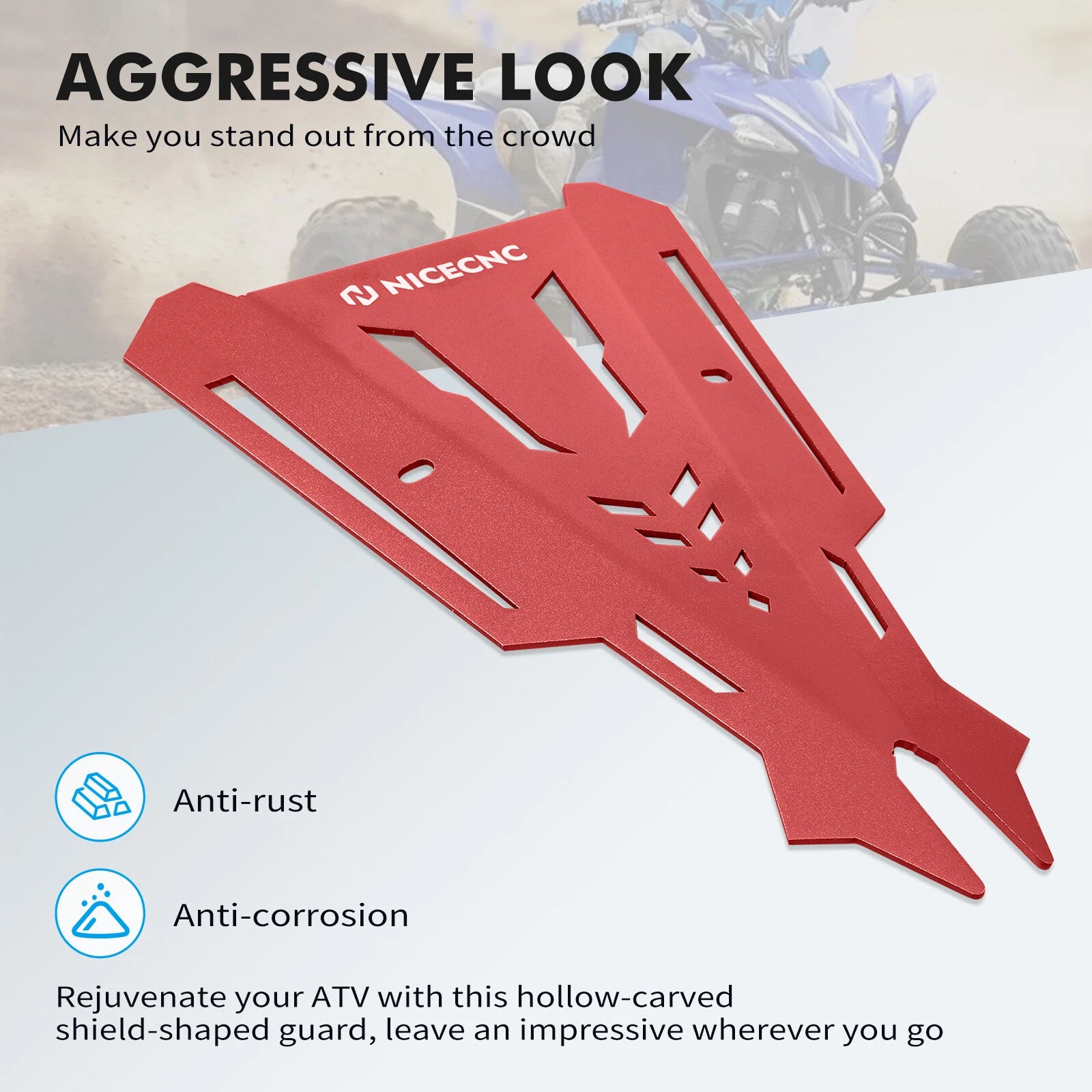 Stabilizer Roost Guard Plate Cover for Yamaha YFZ450R (2009–2024) Red