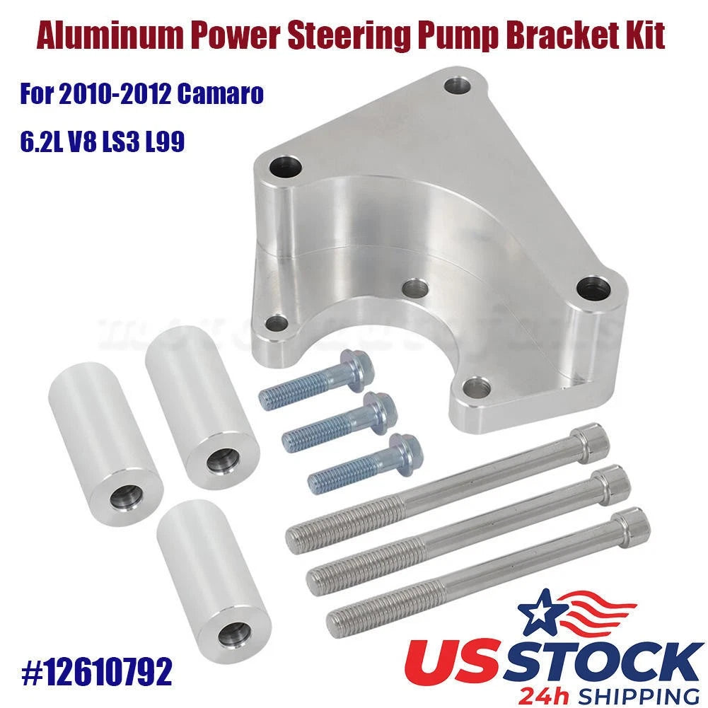 Aluminum Power Steering Pump Bracket Kit for Camaro 2010-2012 6.2L V8 LS3 L99