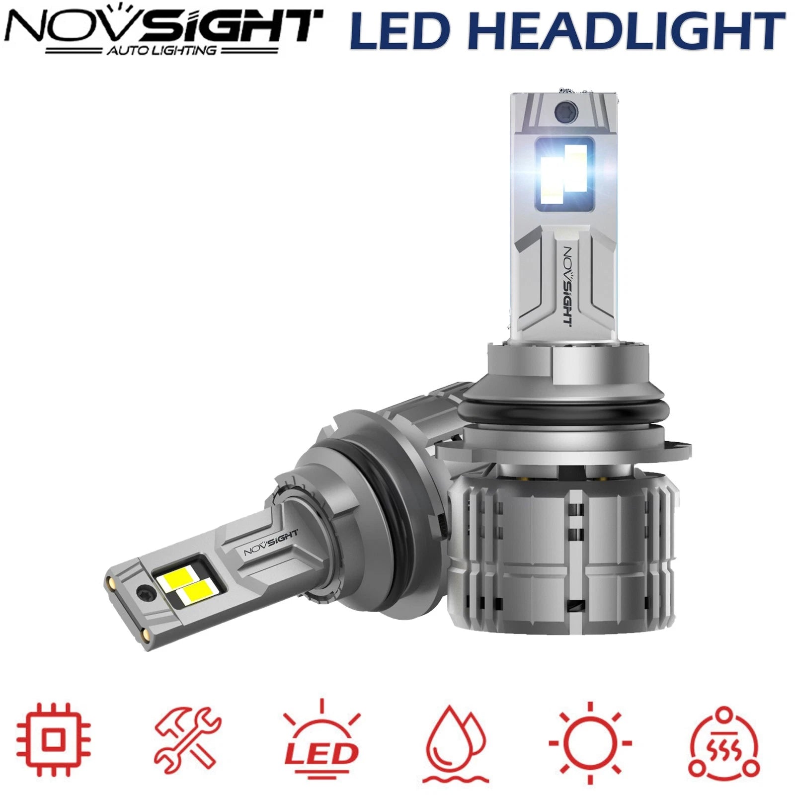 2X 9004 LED Headlight Bulbs for 6500K 40000LM