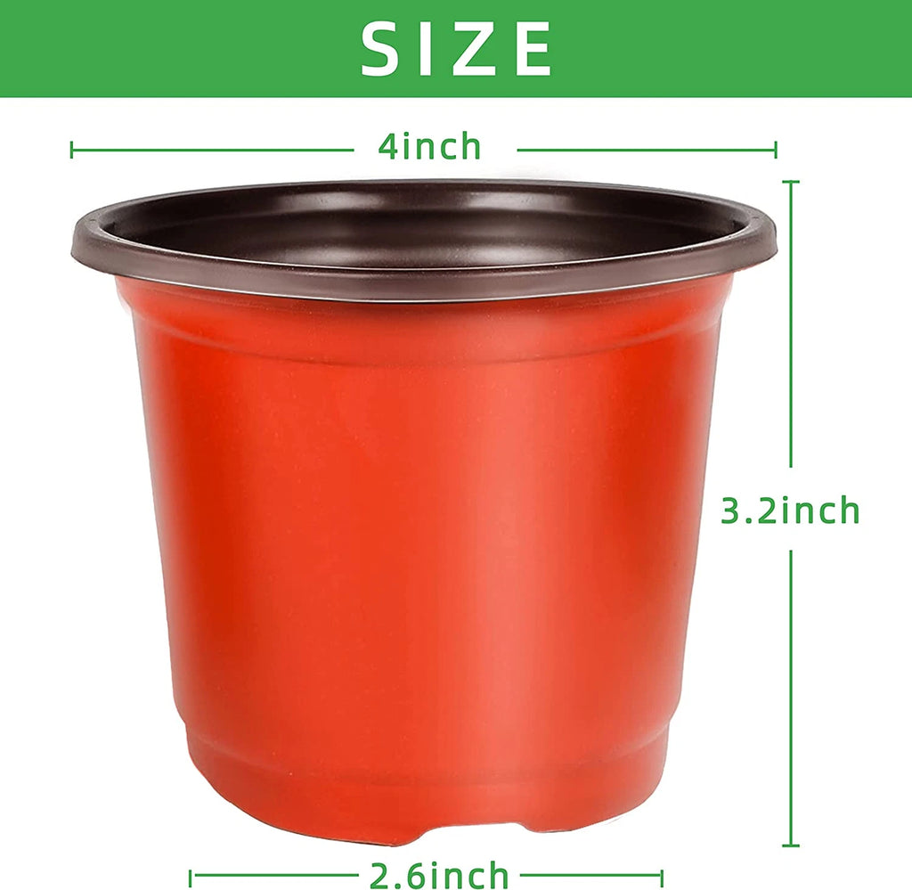 Set of 100 Plastic Flower Pots for Home Garden