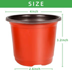 Set of 100 Plastic Flower Pots for Home Garden
