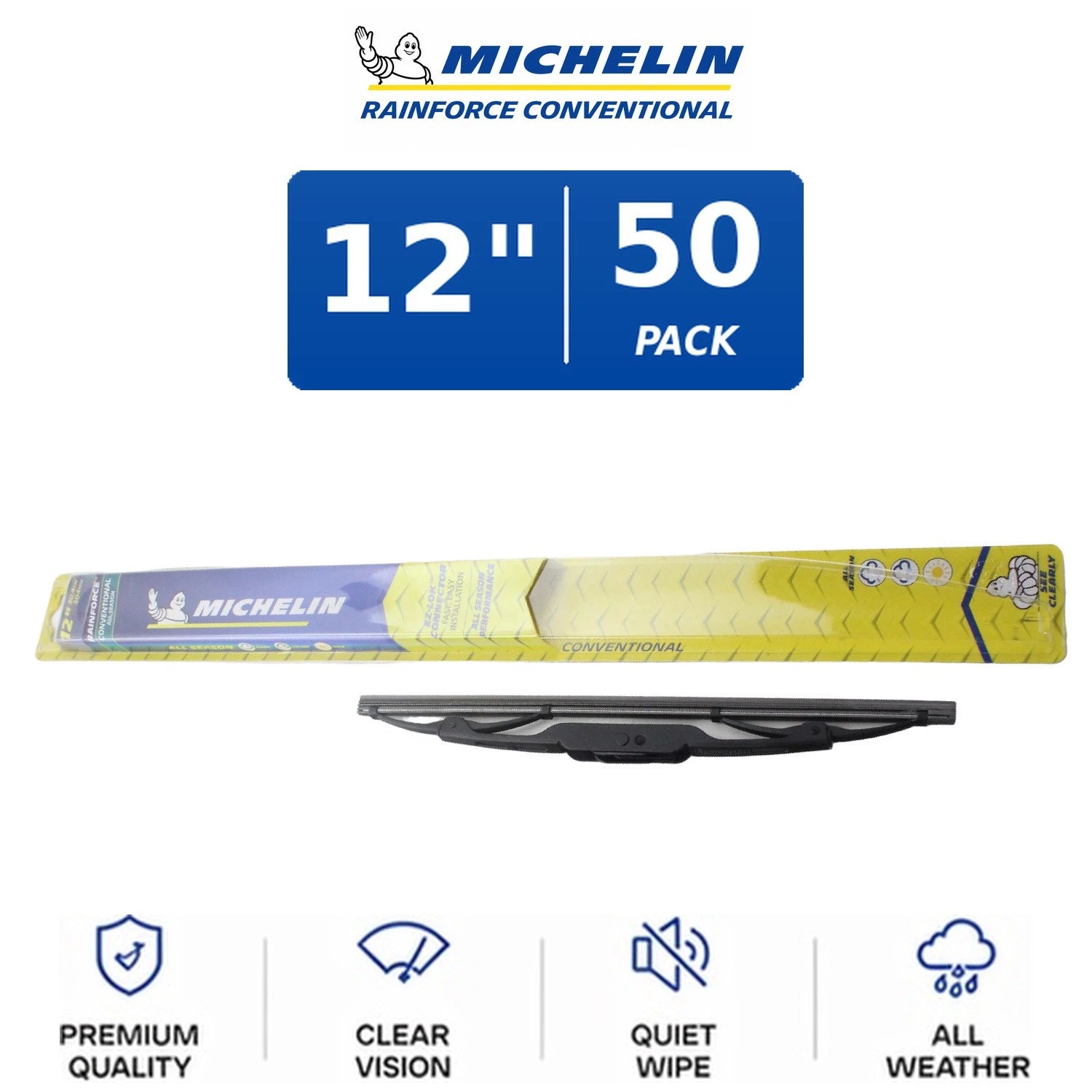 Set of 50 Michelin RainForce Wiper Blades 12" for All Vehicles