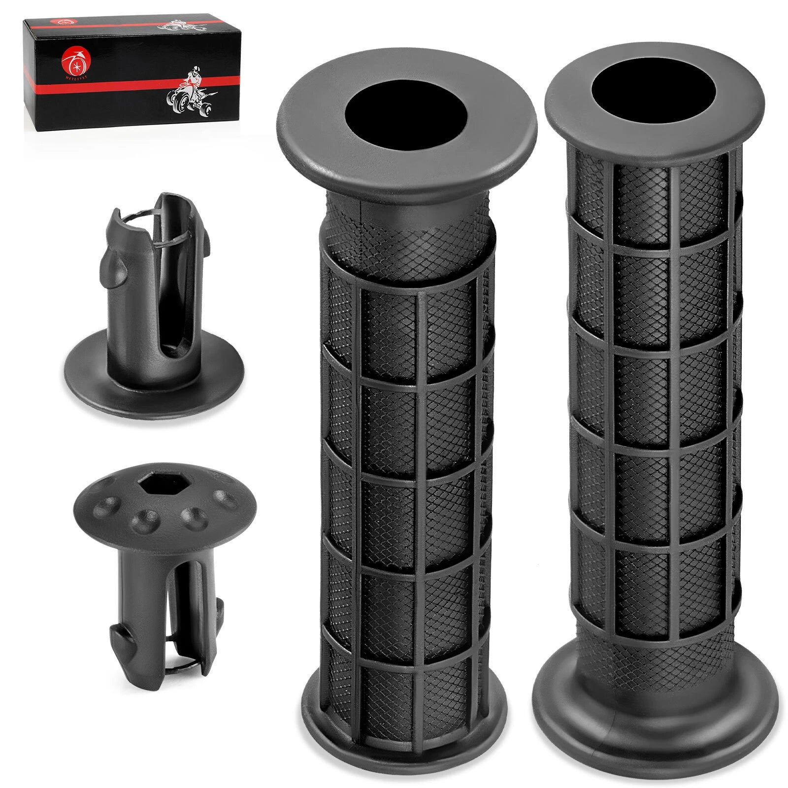 Handlebar Grips & End Caps for Honda Recon Rancher Foreman Rubicon Rincon (2007–2024)