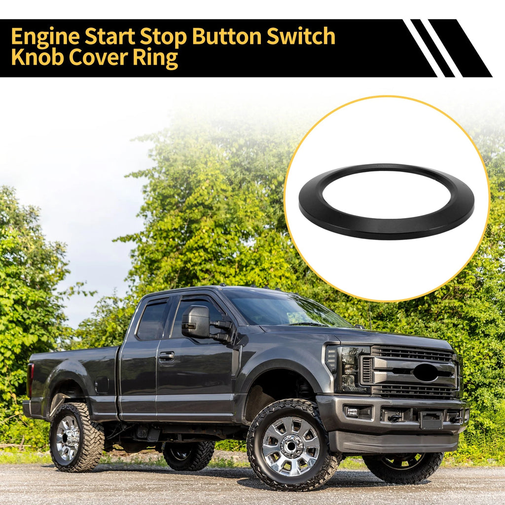 Engine Start Stop Button Switch Knob Cover Ring for Ford F-150 (2016–2021) Black