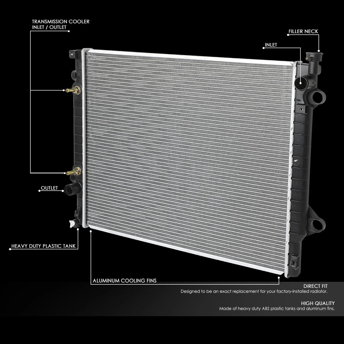 OE Replacement Full Aluminum Radiator for Toyota Tacoma (2005–2015) DPI-2802