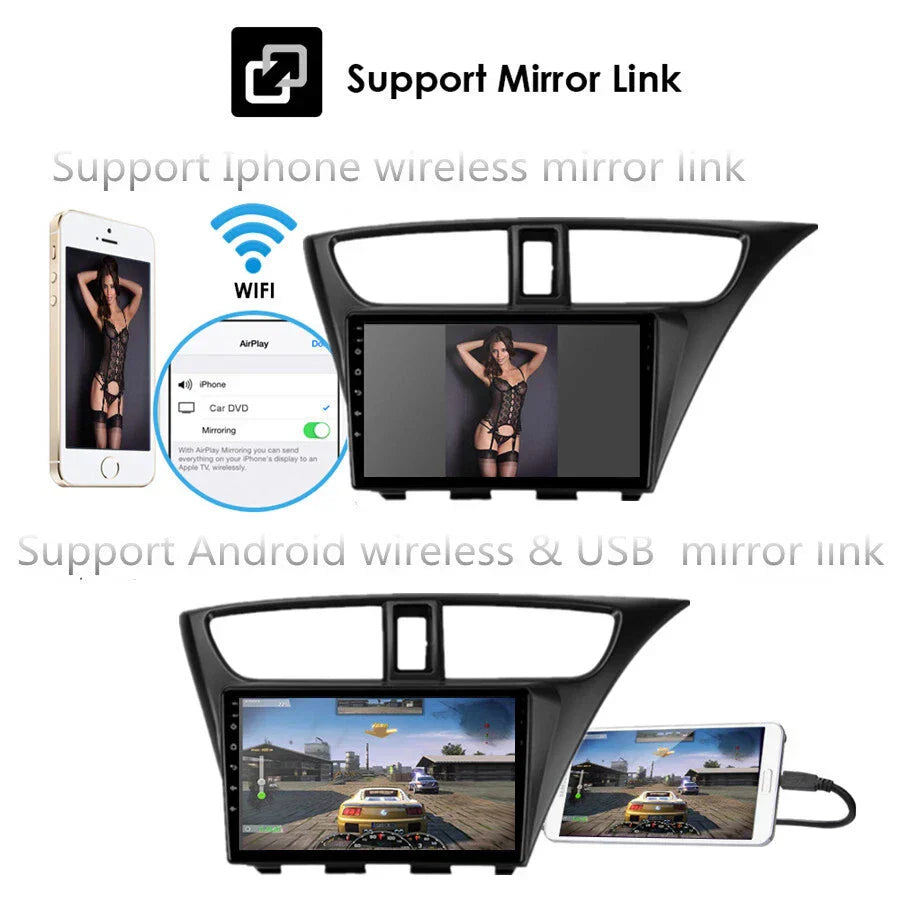 9" Android 11 Car Stereo GPS WiFi for 2012-2015 Honda Civic Hatchback