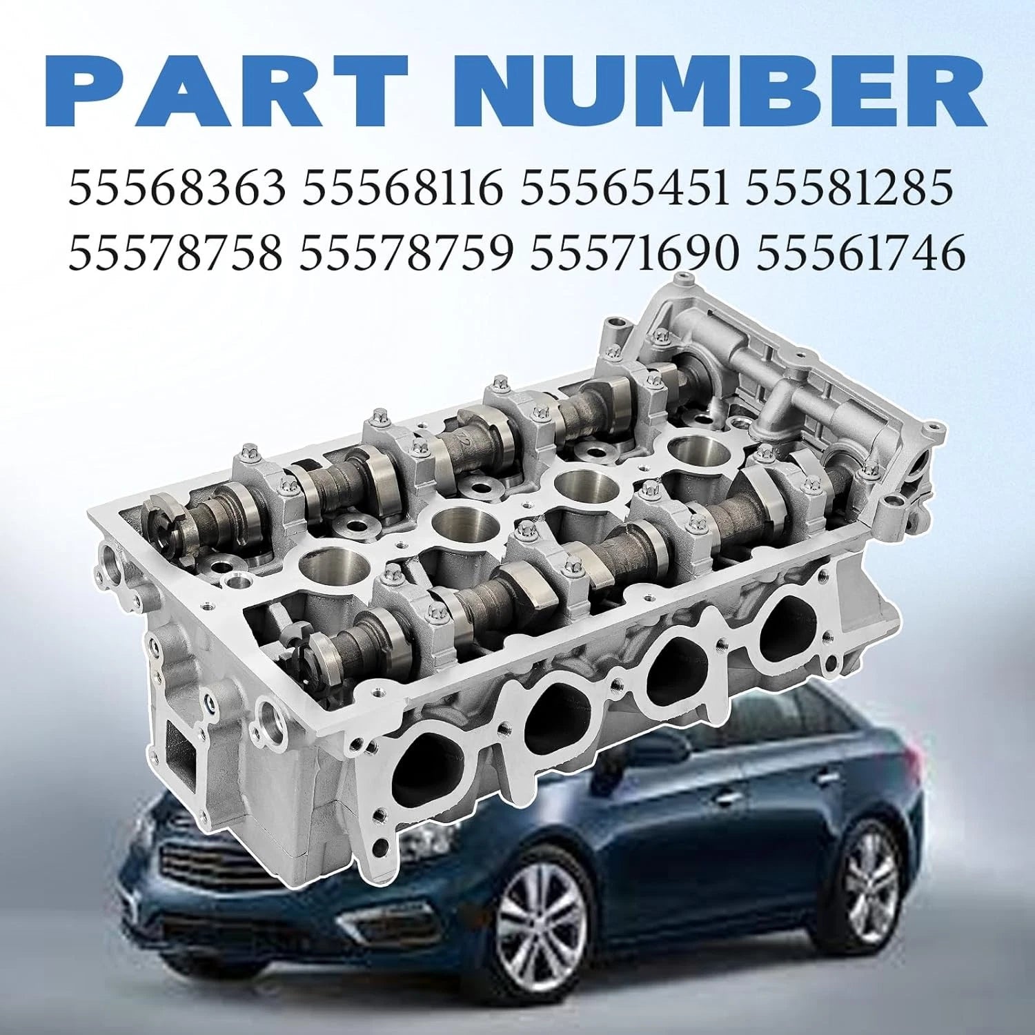 Cylinder Head 55568116 for Chevy Cruze Sonic (2011–2018) 1.8 DOHC Dual VVT