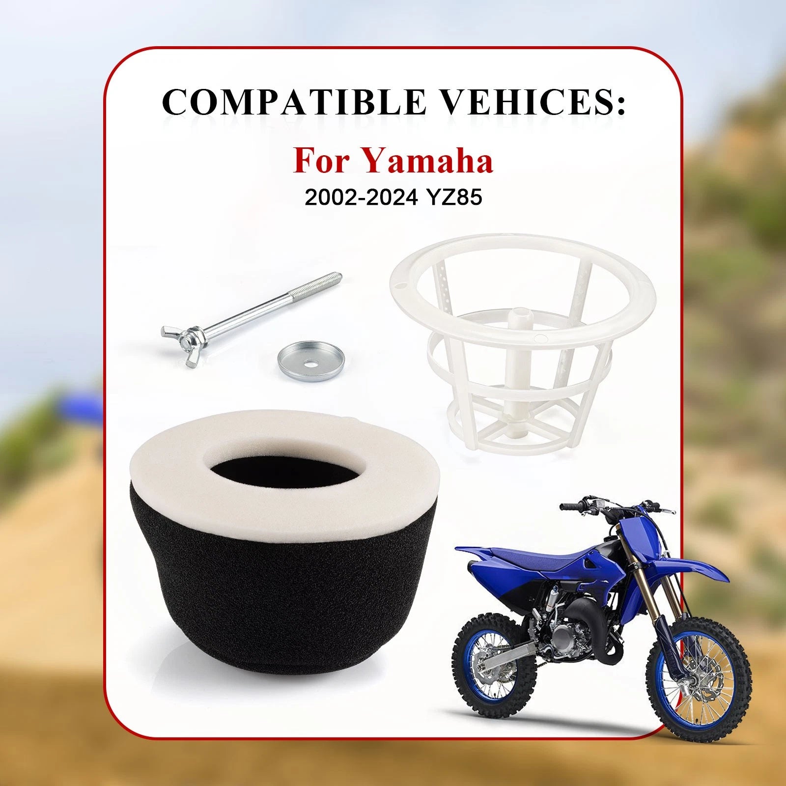 Air Filter + Cage Guide Bolt Kit for Yamaha YZ85 (2002–2024) 5PA-14458-00-00