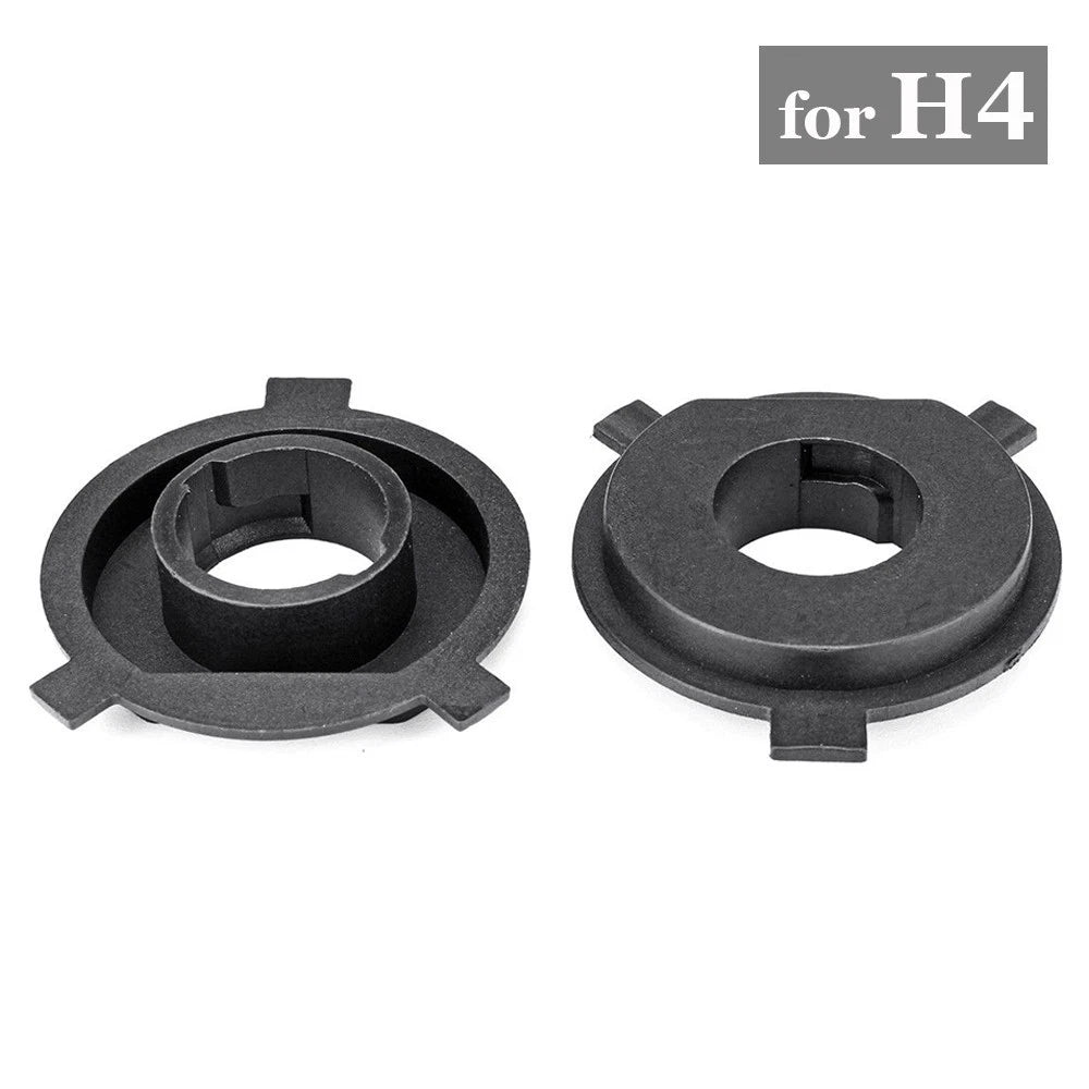 2X Black Headlight Bulb Base Adapter Socket Retainer for H4 LED