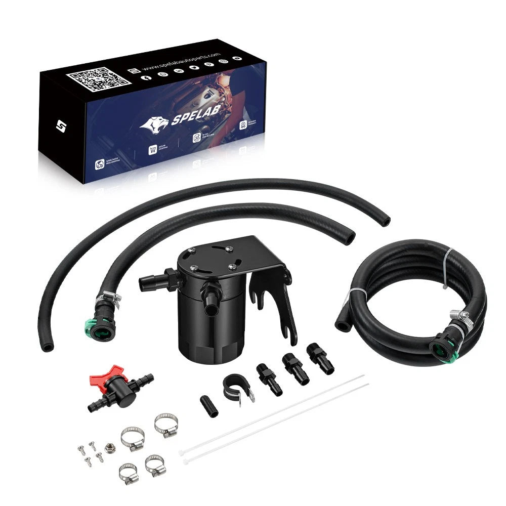 Baffled Oil Catch Can Kit for Jeep Wrangler JK 3.6L (2018) - Black