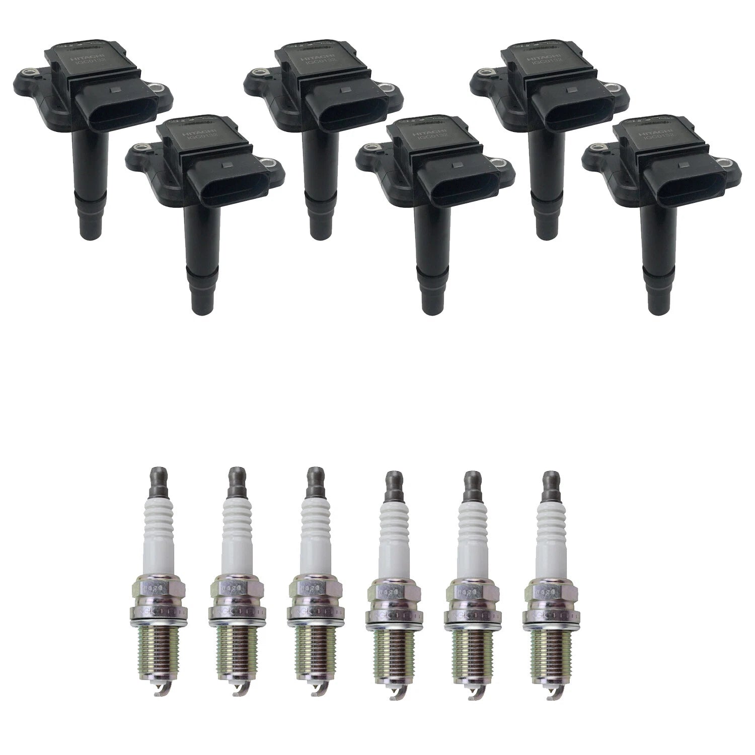 Set of 6 Ignition Coils & NGK Platinum Spark Plugs for Audi A6 Quattro (1998–2004)