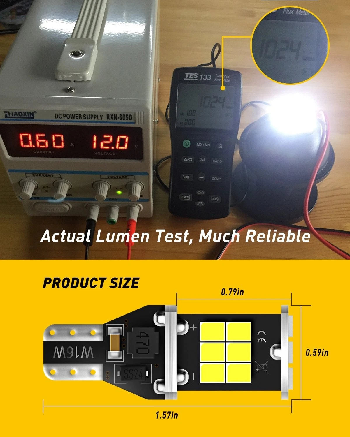 2X Backup Cargo Lights for (6000K Xenon White, 3000LM)