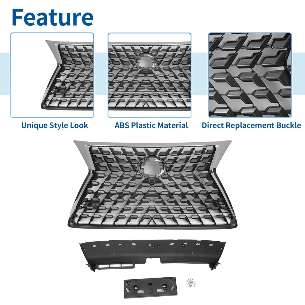 Front Hood Bumper Grille for Lexus GX460 (2021) - Black Facelift