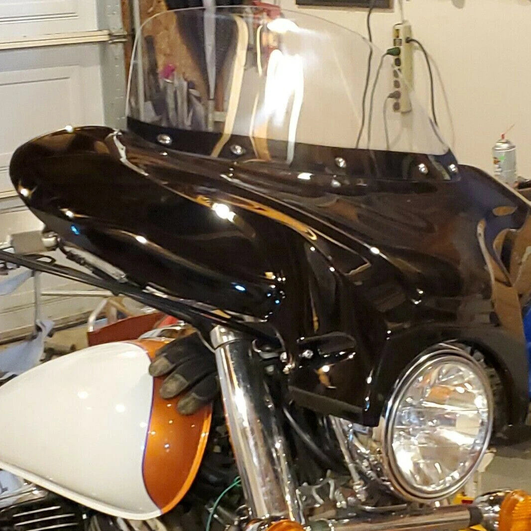 Batwing Fairing Windshield with Bracket for Harley Yamaha Honda Motorcycle