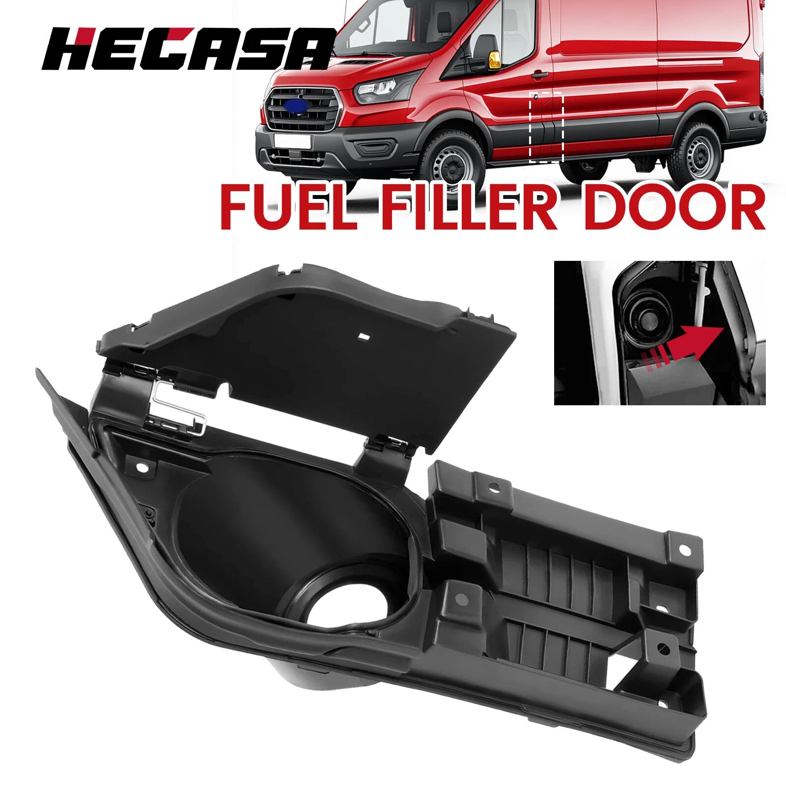 Fuel Filler Door Housing Pocket Hinge for Ford Transit Van 150 250 350 (2015–Present)