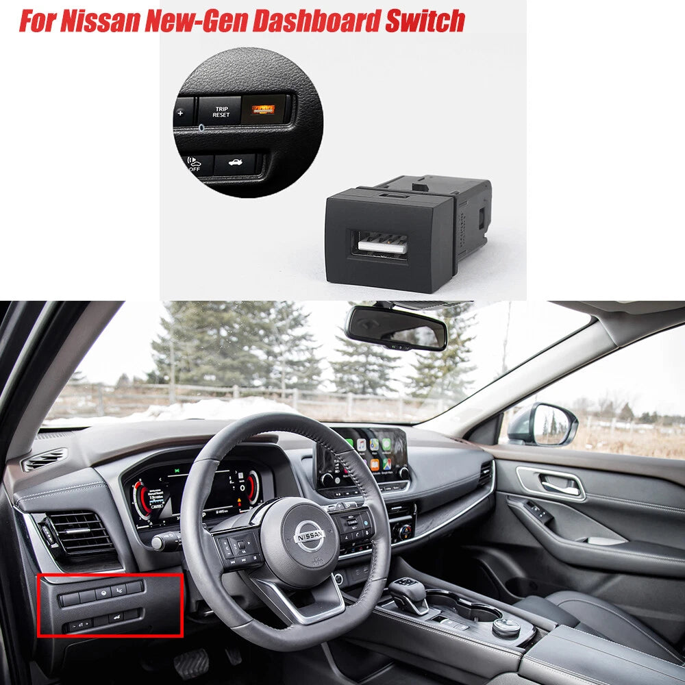 USB-A QC3.0 Charger Upgrade Kit for Nissan Sentra Altima Rogue/Juke (2015–2023)