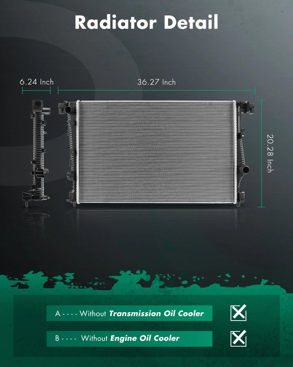 Aluminum Radiator for Jeep Cherokee (2014–2018) 13401