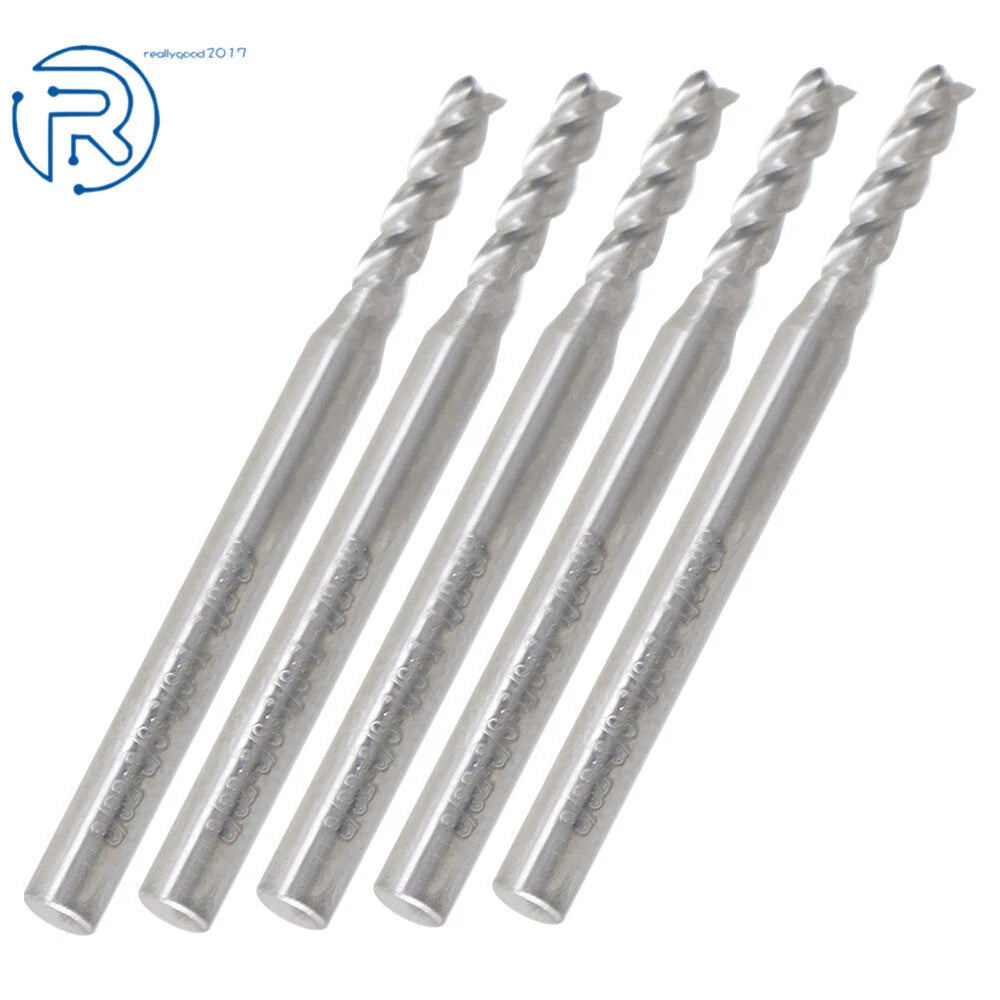 5 Pcs 3/32" 4 Flute Carbide End Mill for