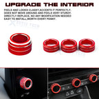 Red AC Knob Control Navigation Switch Ring Cover for Honda Civic CR-V (2023-2024)