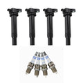 Set of 4 Ignition Coils & Spark Plugs for Hyundai Accent, Kia Rio (2006–2017)
