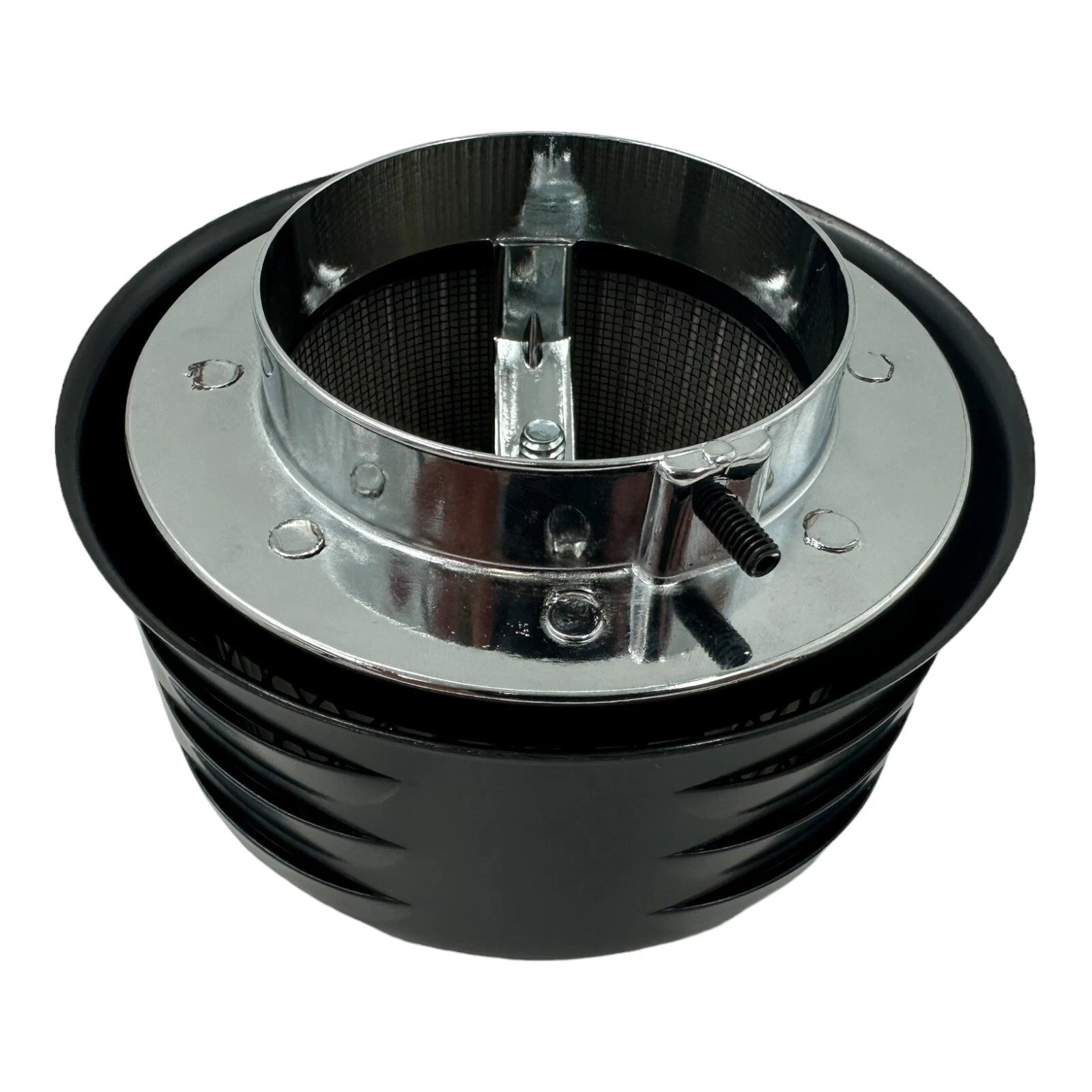 Air Cleaner Assembly 4 Inch Black Short Louvered for 2 Barrel Carb (1950–)