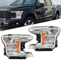 Headlight Assembly for Ford F150 (2018–2020) Halogen Chrome Clear