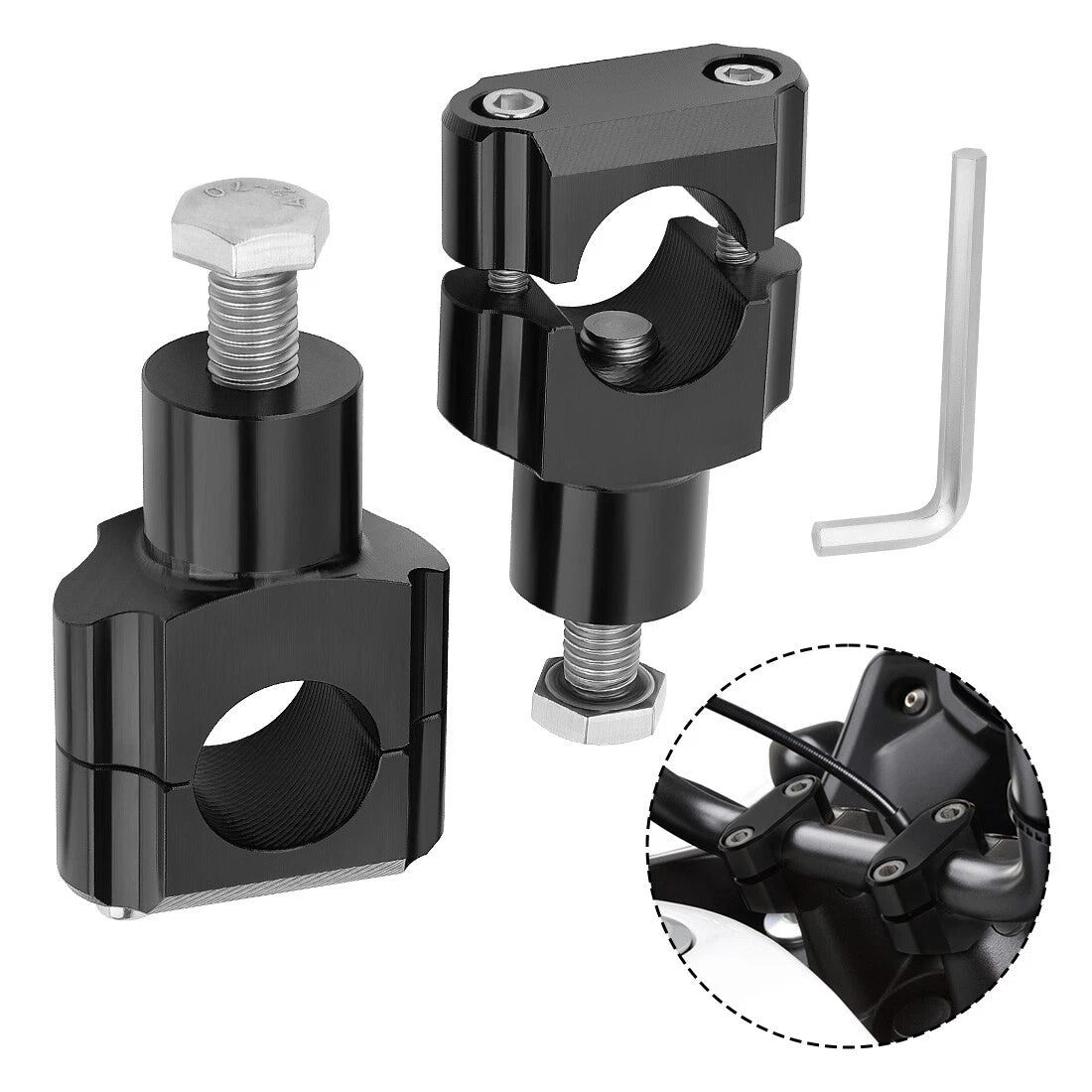 1" 25mm Handlebar Risers Bar Mount Clamp for Universal Motorcycle (All Years)