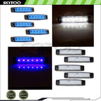 10PCS 3/8" White/Blue LED Clearance Side Marker Lights for Trailer Van Truck