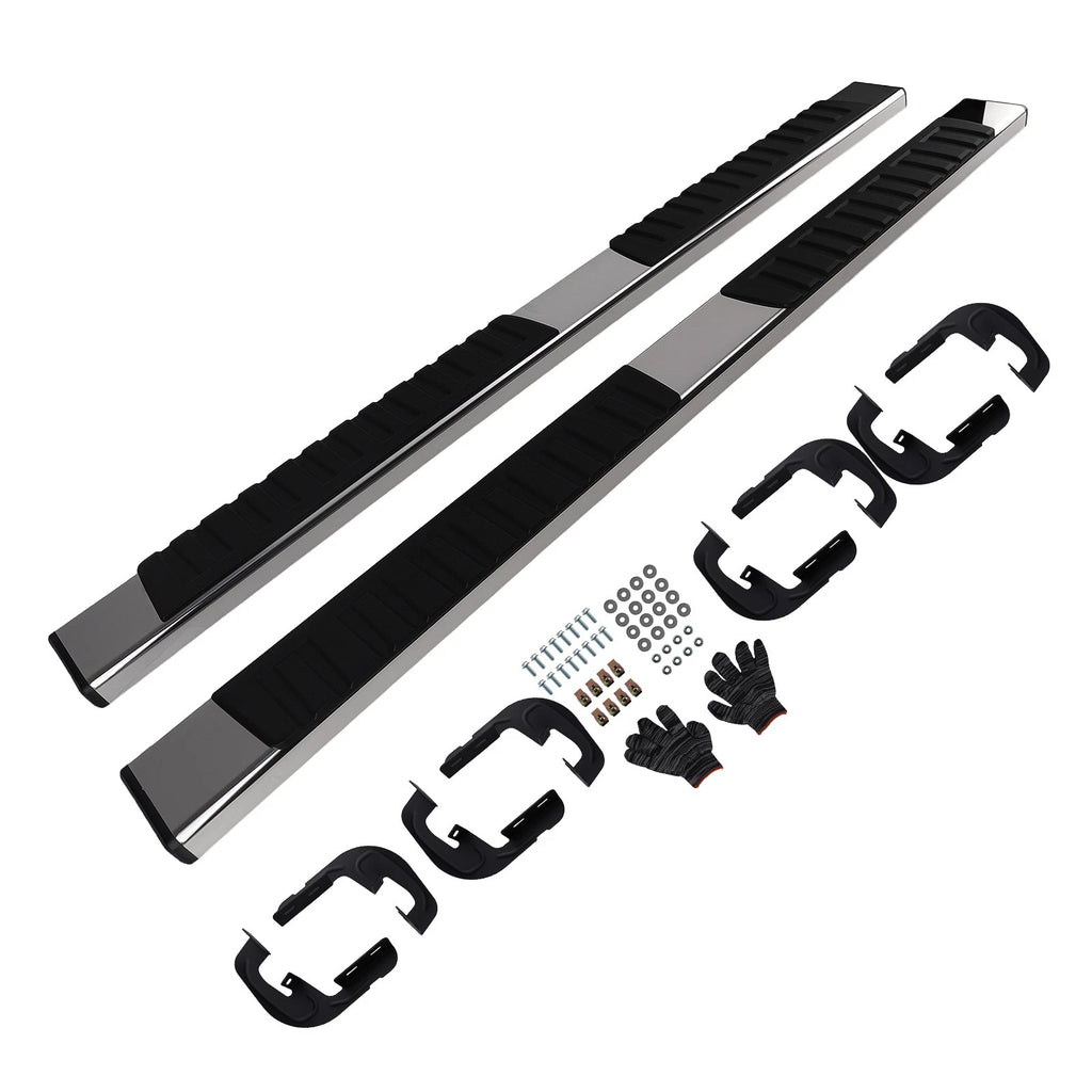 Black Running Board Steps for Chevy Silverado 1500 (1999-2013) Non-Slip