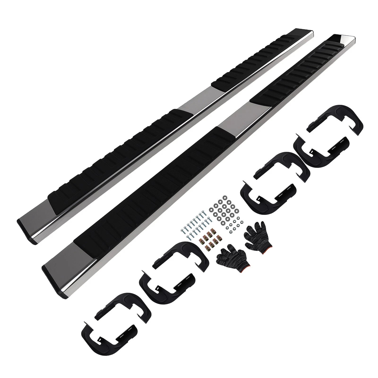 Black Running Board Steps for Chevy Silverado 1500 (1999-2013) Non-Slip