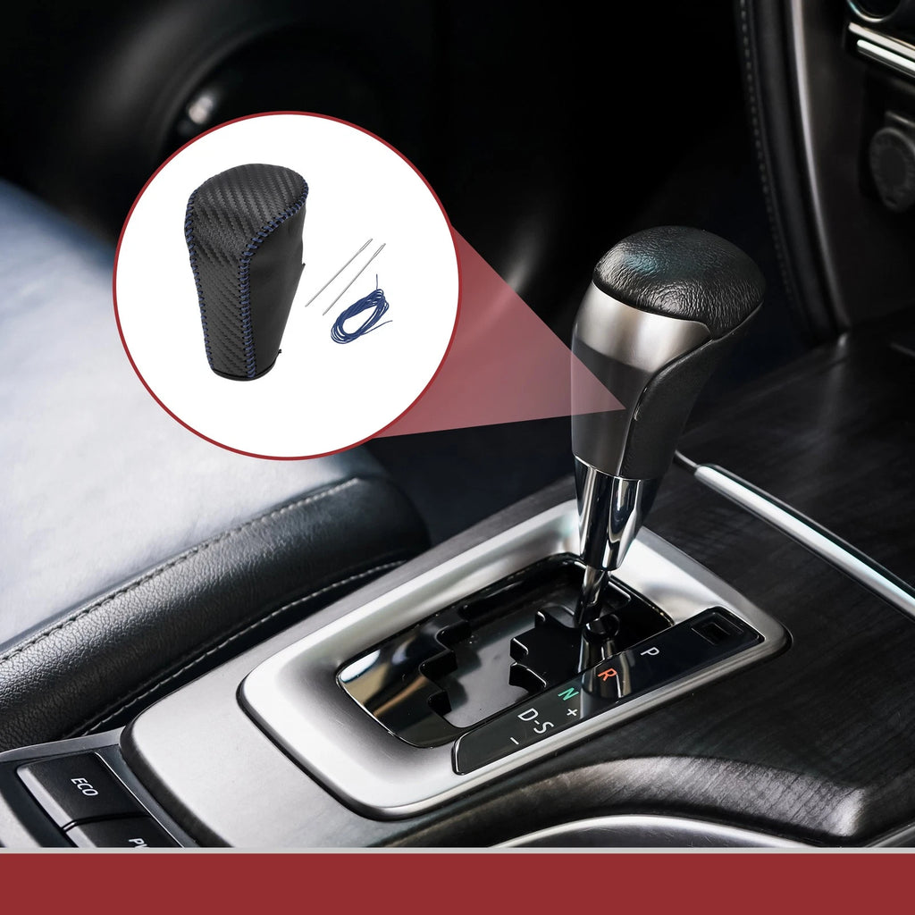 Gear Shift Knob Cover for Honda Accord 8 (2008–2012) Black Blue Leather