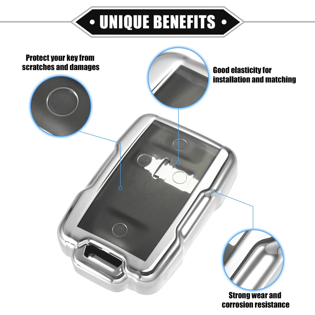 Remote Keyless Key Fob Cover for Chevy Suburban (2015–2020) - Clear, 4 Buttons